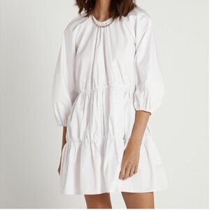 DISSH Dress Women's AU 8 US 4 White Milly Babydoll Mini Cotton Dress